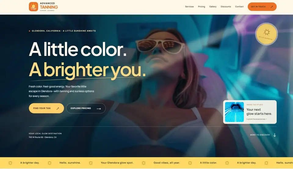 Advanced Tanning website