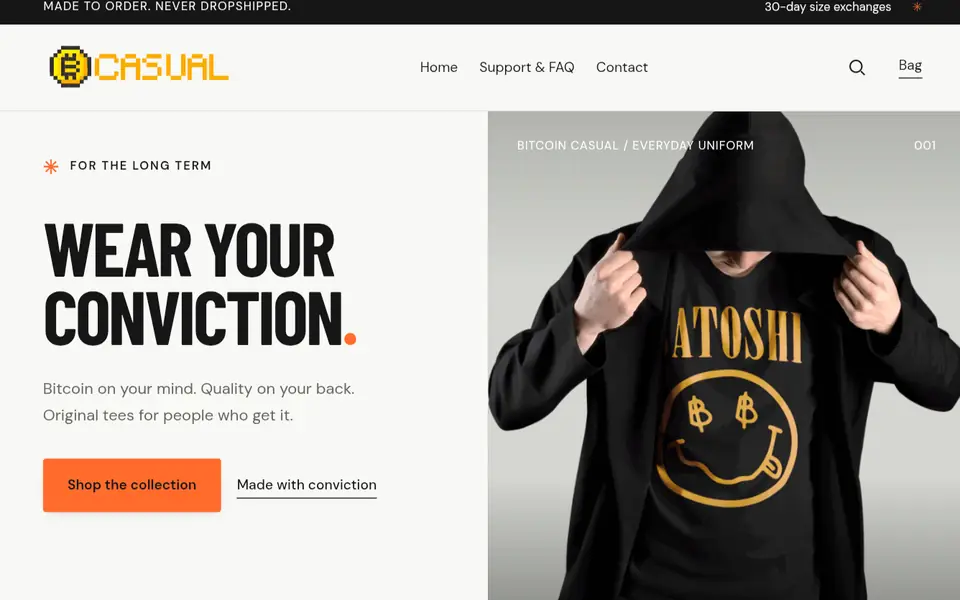 Bitcoin Casual website