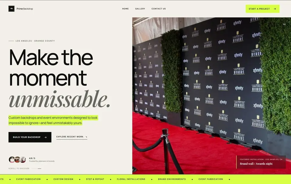 Prime Backdrop website