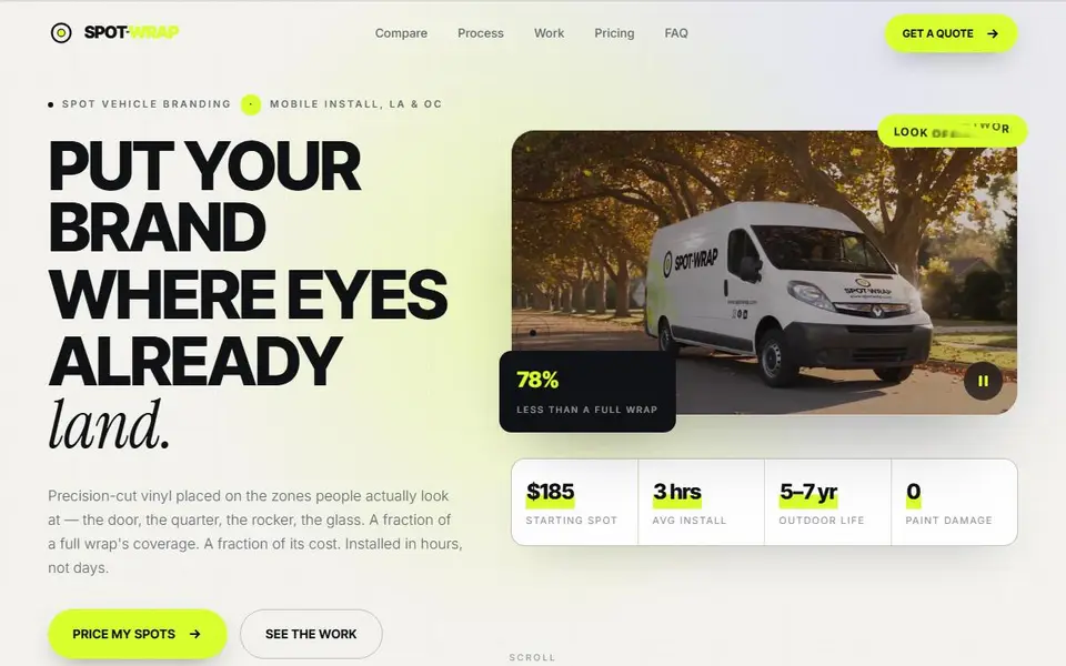 SpotWrap website
