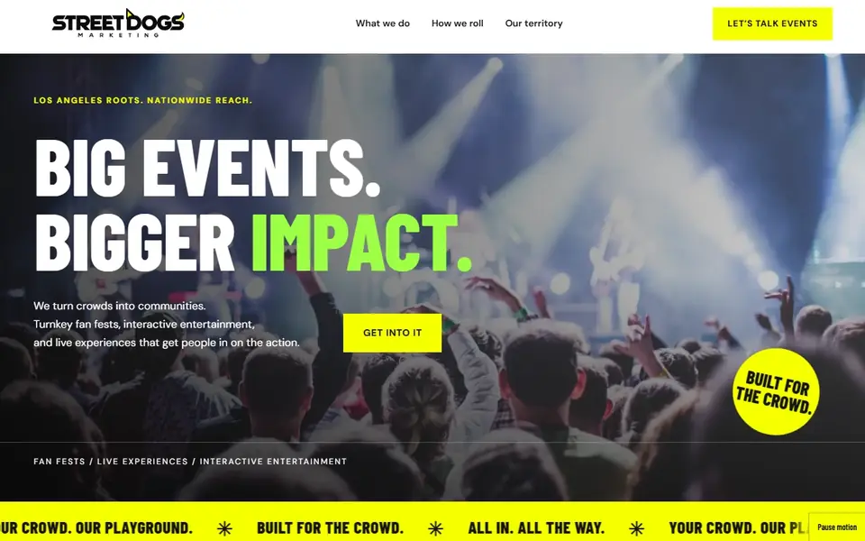 Street Dogs Marketing website