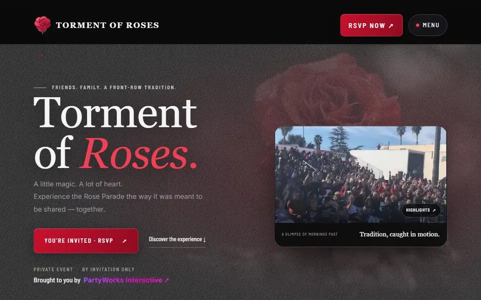 Torment of Roses website